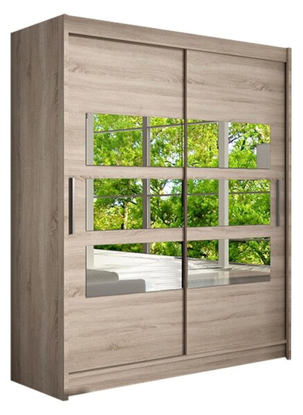 Dulap cu uși glisante Primrose VII (alb) (iluminare LED RGB colorat). 1058472