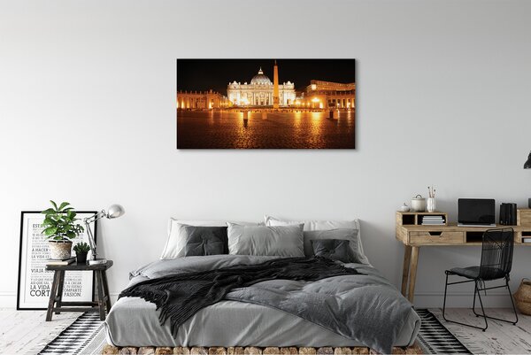 Tablouri canvas Roma Basilica Square noapte