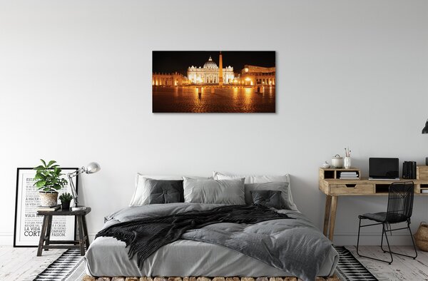 Tablouri canvas Roma Basilica Square noapte