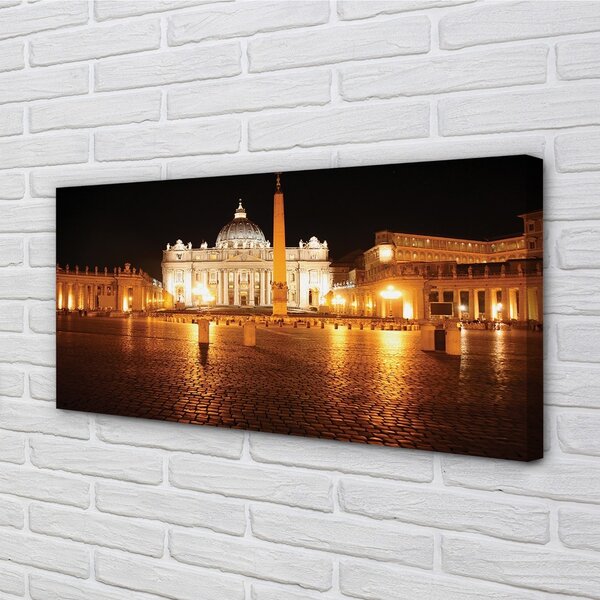Tablouri canvas Roma Basilica Square noapte