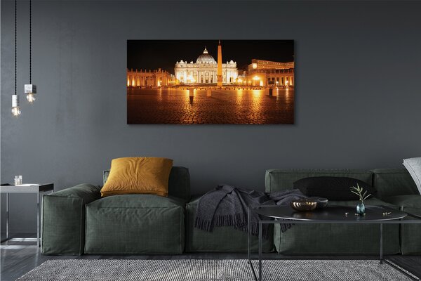 Tablouri canvas Roma Basilica Square noapte