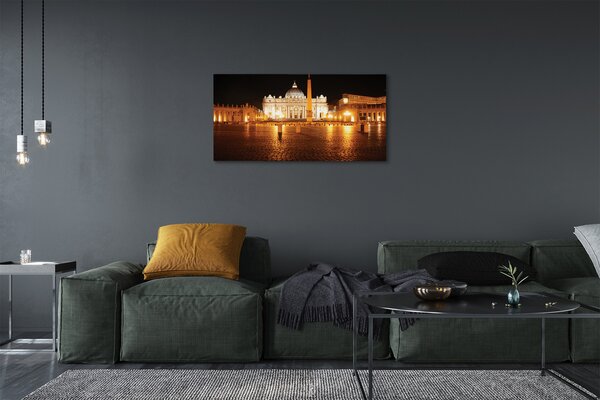 Tablouri canvas Roma Basilica Square noapte