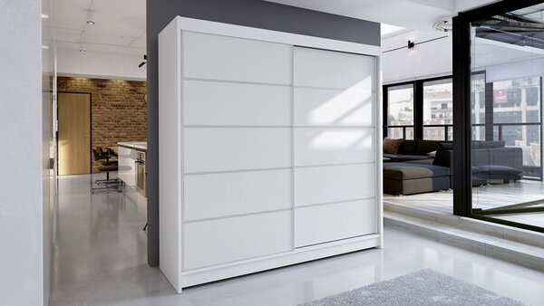 Dulap cu uși glisante Bastian IV (alb) (fără iluminare). 1059146