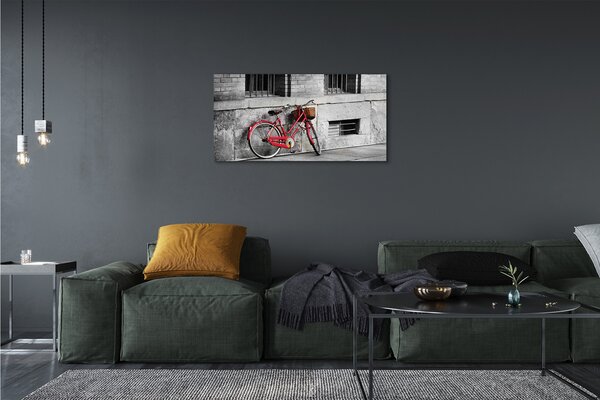 Tablouri canvas bicicletă roșie cu un coș