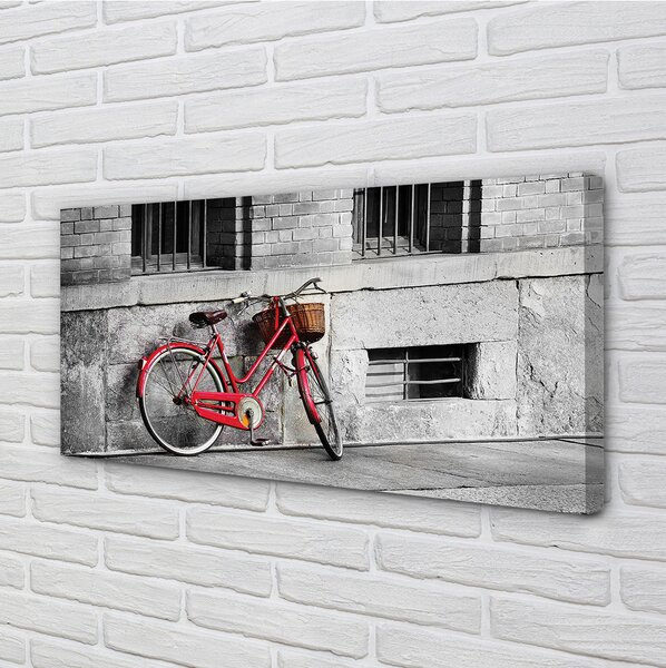 Tablouri canvas bicicletă roșie cu un coș