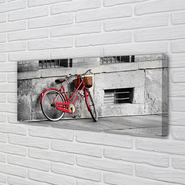 Tablouri canvas bicicletă roșie cu un coș
