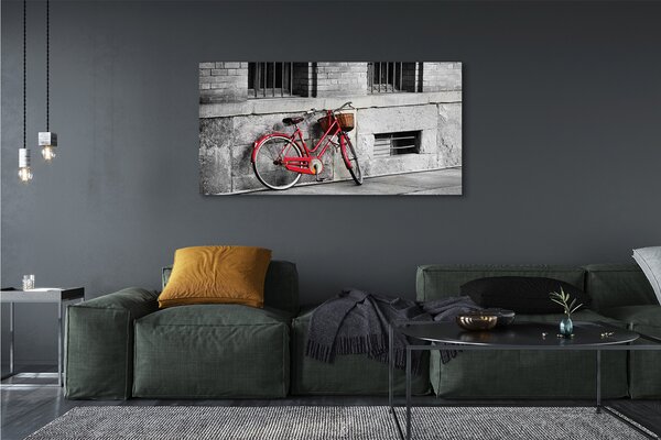 Tablouri canvas bicicletă roșie cu un coș