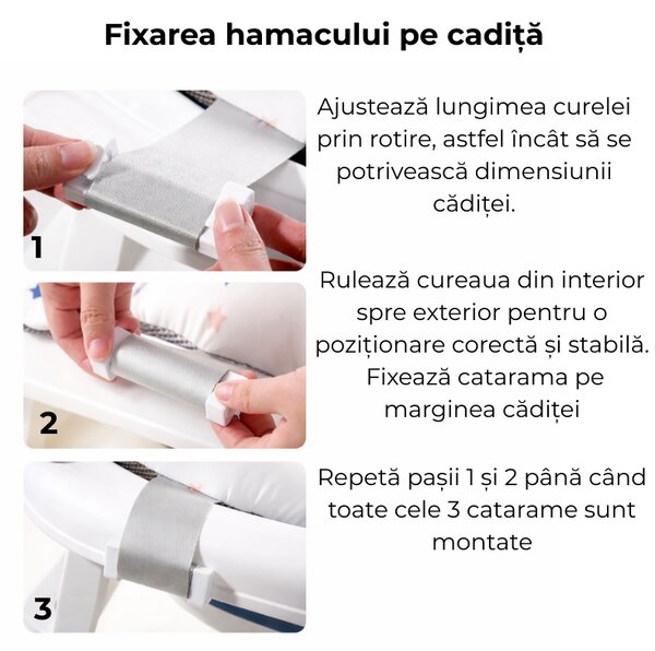 Pernuta suport bebe pentru baie tip hamac Kidizi Luma, model ergonomic, ajustabil, 0-12 luni