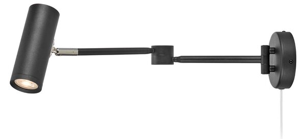 Markslöjd Aplică de perete LED Arlo, negru, ștecher, lungime 55 cm, dimabil, reglabil, Negru, Hol, Metal, Modern