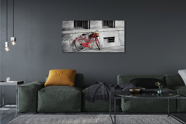 Tablouri canvas bicicletă roșie cu un coș
