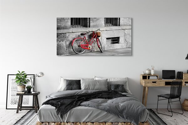Tablouri canvas bicicletă roșie cu un coș