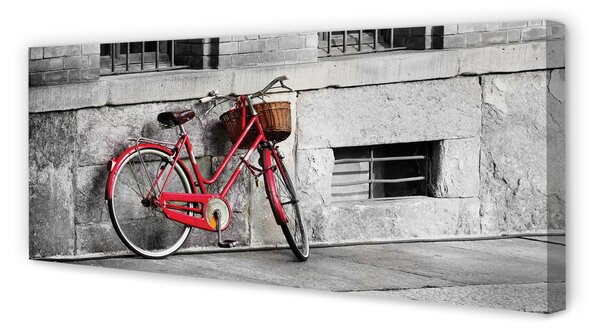 Tablouri canvas bicicletă roșie cu un coș