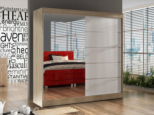Dulap de haine Birdie 3 (stejar sonoma + alb). Promo -18%. 1068847