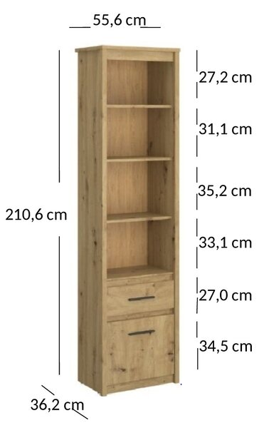 Raft Andra 1D1S (Stejar artisan). 1052731