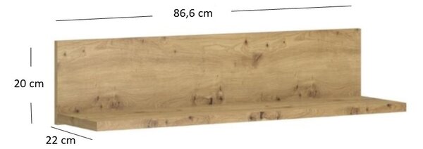 Poliță 90 cm Andra (Stejar artisan). 1052734