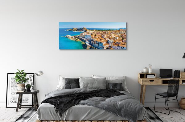Tablouri canvas Marea Grecia coasta de oraș