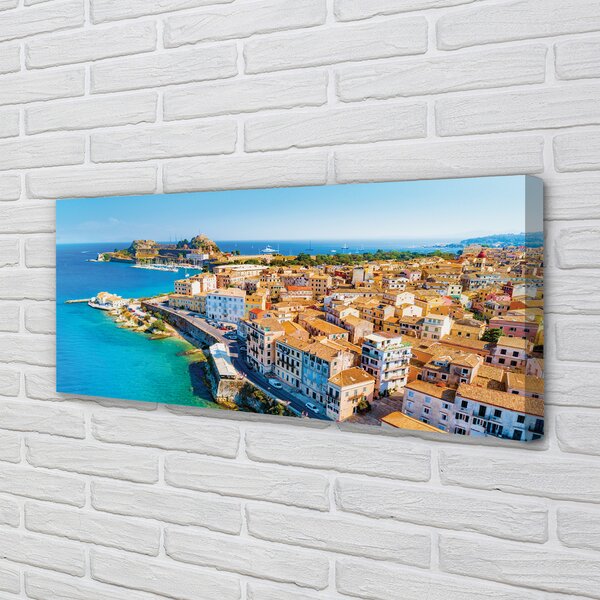 Tablouri canvas Marea Grecia coasta de oraș