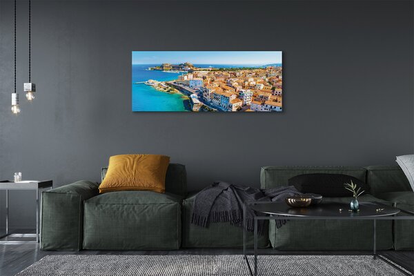 Tablouri canvas Marea Grecia coasta de oraș
