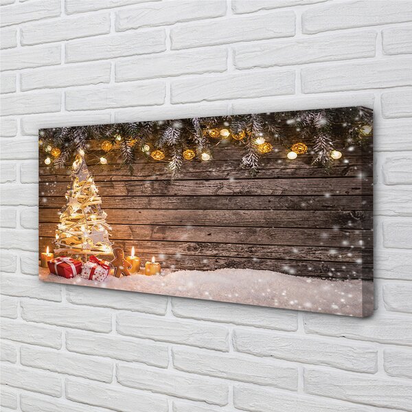 Tablouri canvas Crăciun decorare copac zăpadă