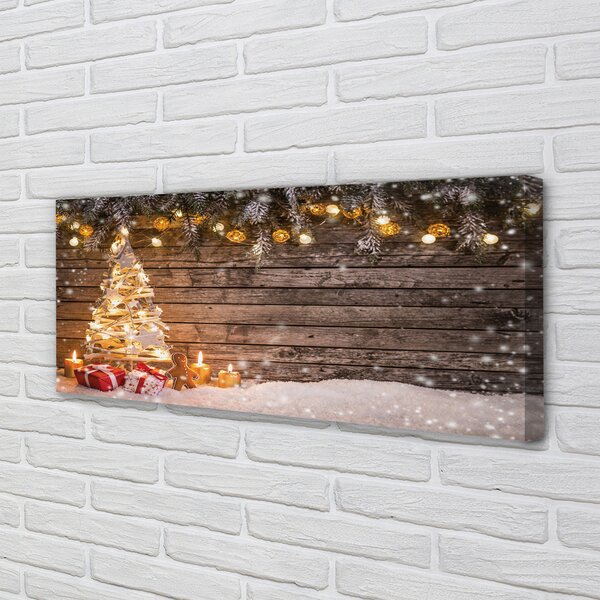 Tablouri canvas Crăciun decorare copac zăpadă