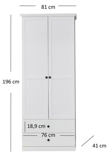 Dulap de haine Brendon (alb). 1052785