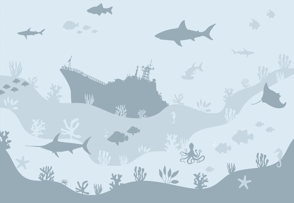 Fototapet - Sea World, albastru (147x102 cm)