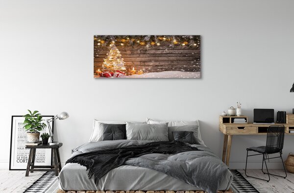 Tablouri canvas Crăciun decorare copac zăpadă