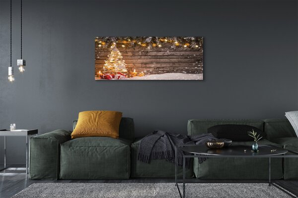 Tablouri canvas Crăciun decorare copac zăpadă