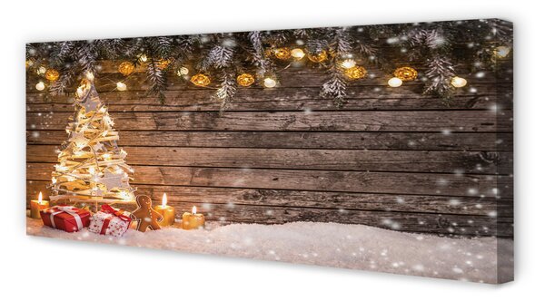 Tablouri canvas Crăciun decorare copac zăpadă