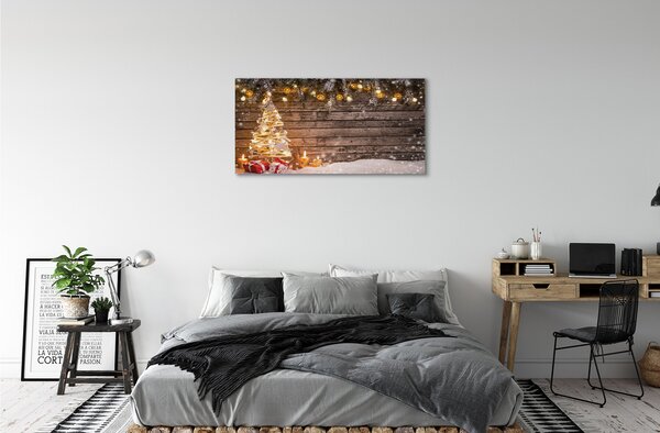 Tablouri canvas Crăciun decorare copac zăpadă