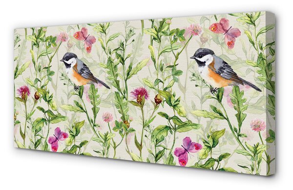 Tablouri canvas Bird în iarbă