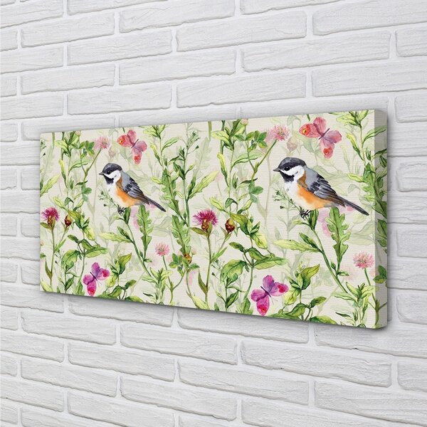 Tablouri canvas Bird în iarbă
