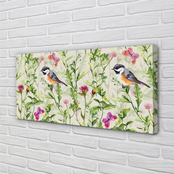 Tablouri canvas Bird în iarbă