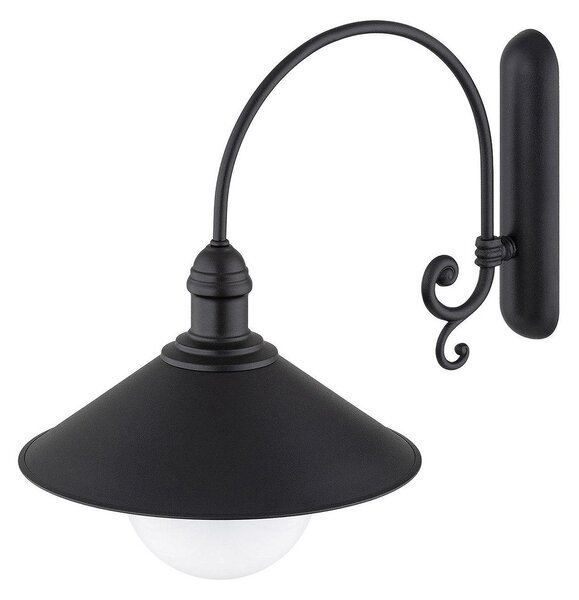 Argon Aplică de exterior Enduro, negru, oțel, sticlă, IP44, E27, reglabil, Negru, Metal