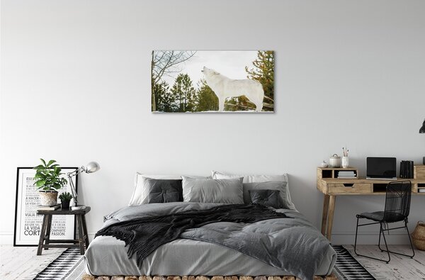 Tablouri canvas pădure de iarnă Wolf