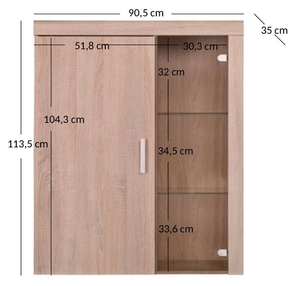 Raft Dalila 1D1W (Stejar sonoma). 1052832