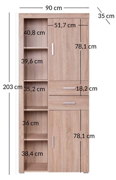 Raft Dalila 2D2S (Stejar sonoma). 1052837