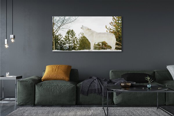 Tablouri canvas pădure de iarnă Wolf