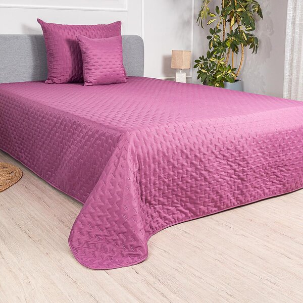 Cuvertura Din Bumbac Matlasat Premium -Culoare Mov ,Pat Dublu 220x240 cm