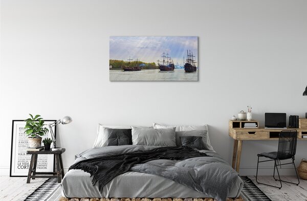 Tablouri canvas Navele cer nori zi