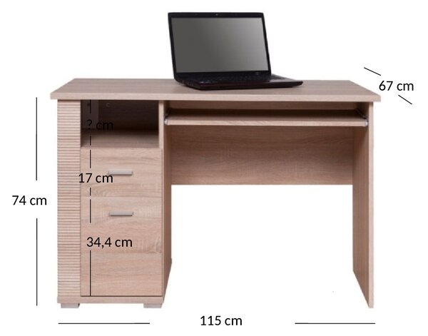 Masă PC Gwenn 1D1S/120 (Stejar sonoma). 1052946