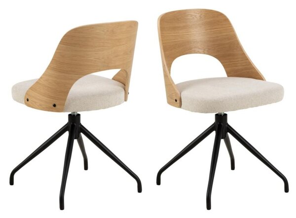 Scaun de dining pivotant Lucy, bej