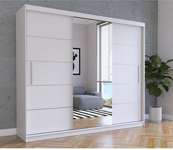 Dulap cu uși glisante și oglindă Alba (250 cm)