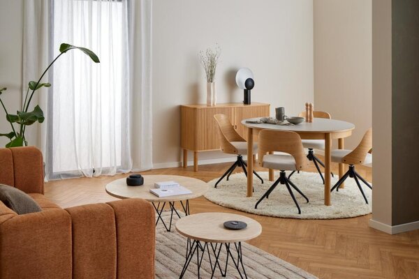 Scaun de dining pivotant Lucy, bej