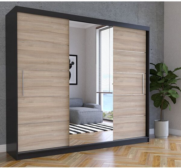 Dulap cu uși glisante și oglindă Alba (250 cm)