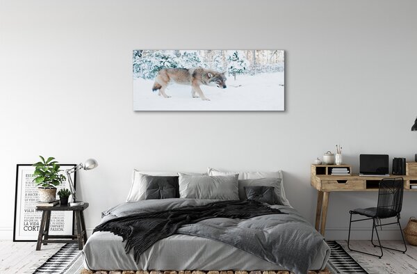 Tablouri canvas pădure de iarnă Wolf