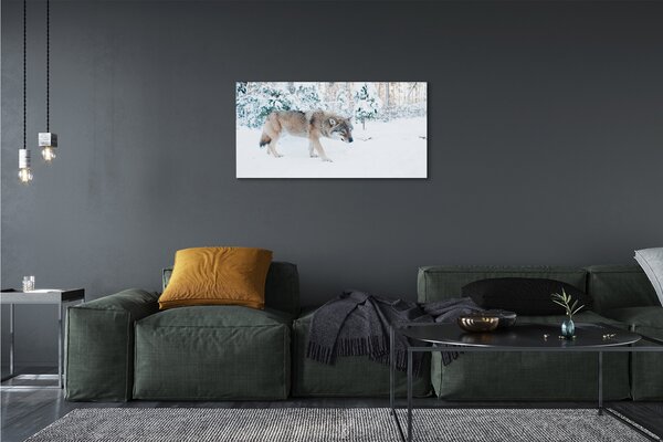 Tablouri canvas pădure de iarnă Wolf