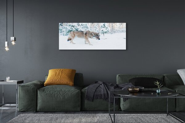 Tablouri canvas pădure de iarnă Wolf