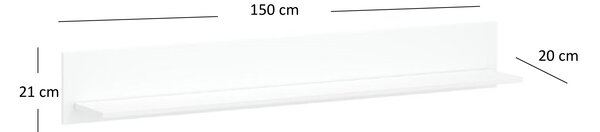Poliță 150 cm Leona (alb). 1053005