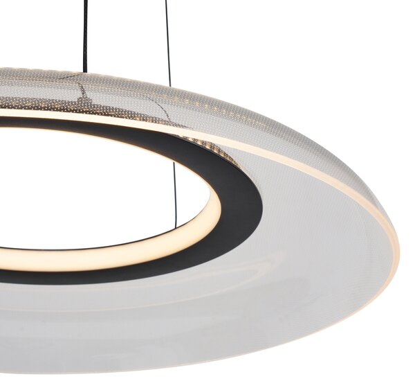 Lampă suspendată de design neagră și transparentă, cu 3 trepte de intensitate luminoasă - Scacrylic